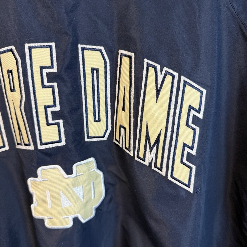 Colosseum Notre Dame Wind Breaker Jacket Plus Size 2XL Pull Over Zipper Navy Tan - Picture 9 of 16